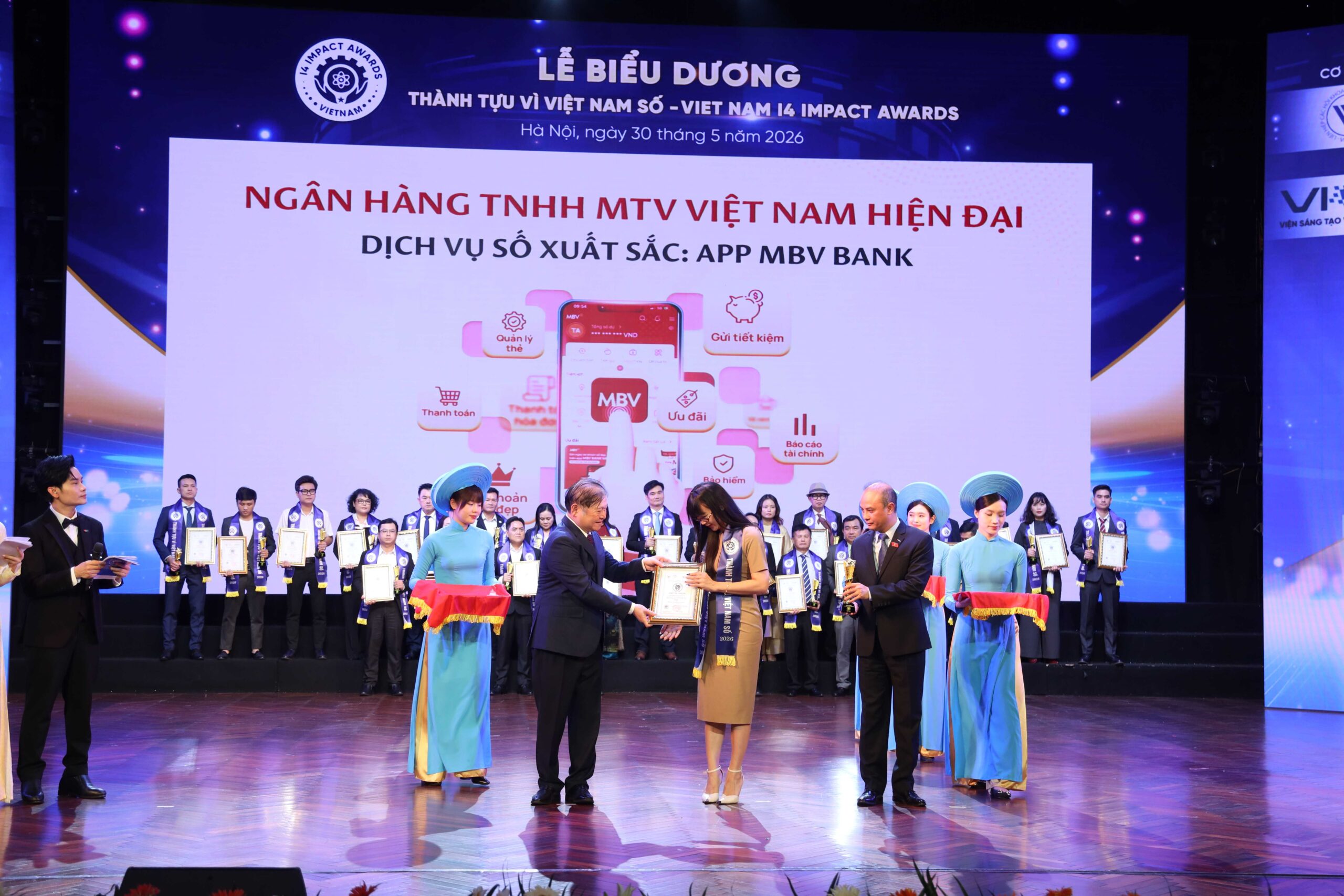 Ngân hàng MBV được vinh danh “Sản phẩm/Dịch vụ số xuất sắc” tại VIET NAM I4 IMPACT AWARDS 2026