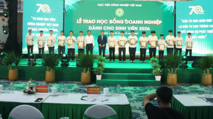 Lễ trao học bổng doanh nghiệp dành cho sinh viên năm 2026 được Học viện Nông nghiệp Việt Nam tổ chức ngày 9/10.